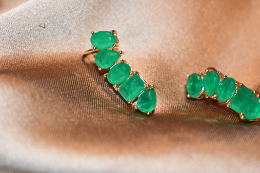 Green Tourmaline Climber Earrings