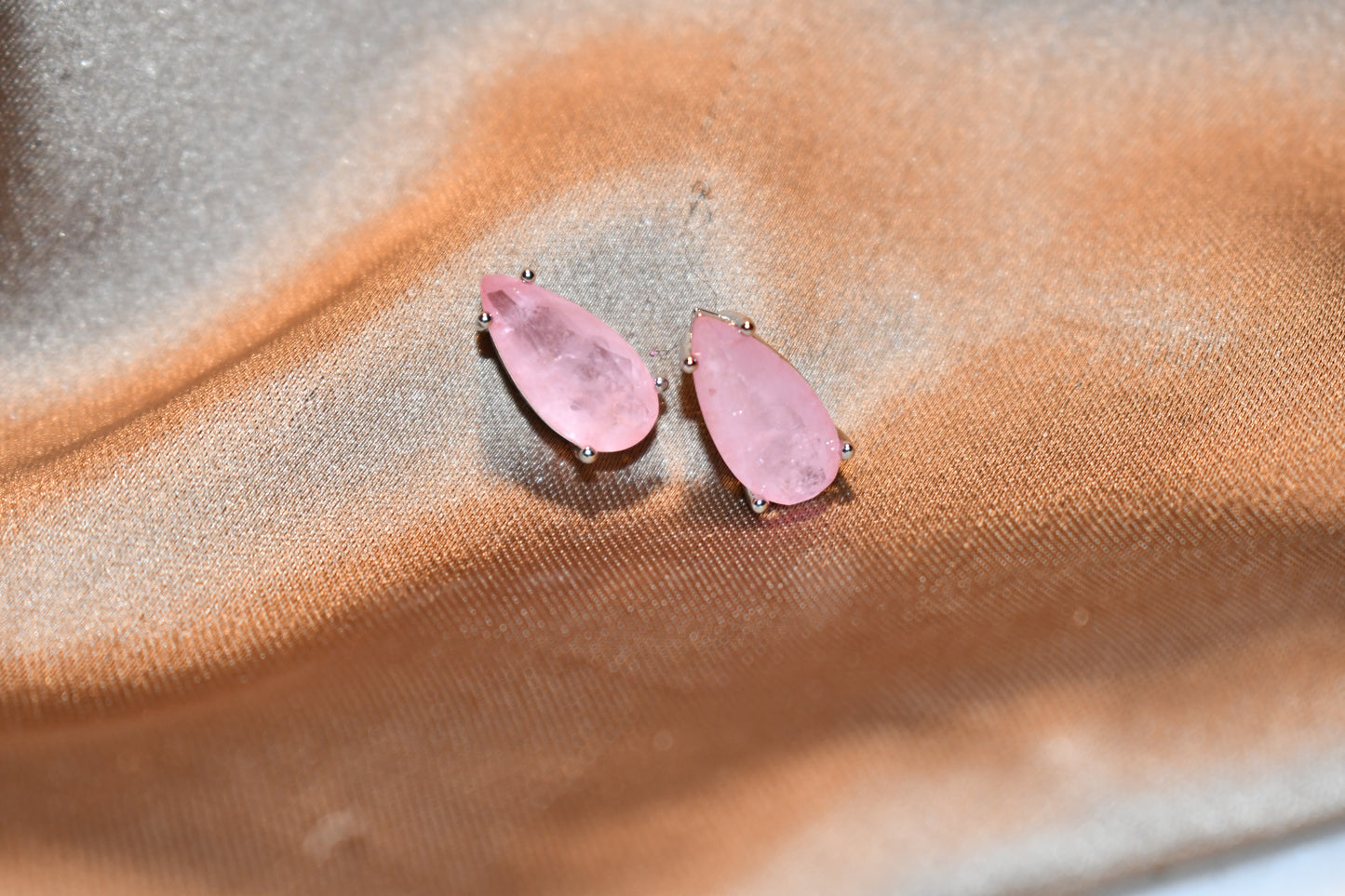 Pink Tourmaline Pear Earrings