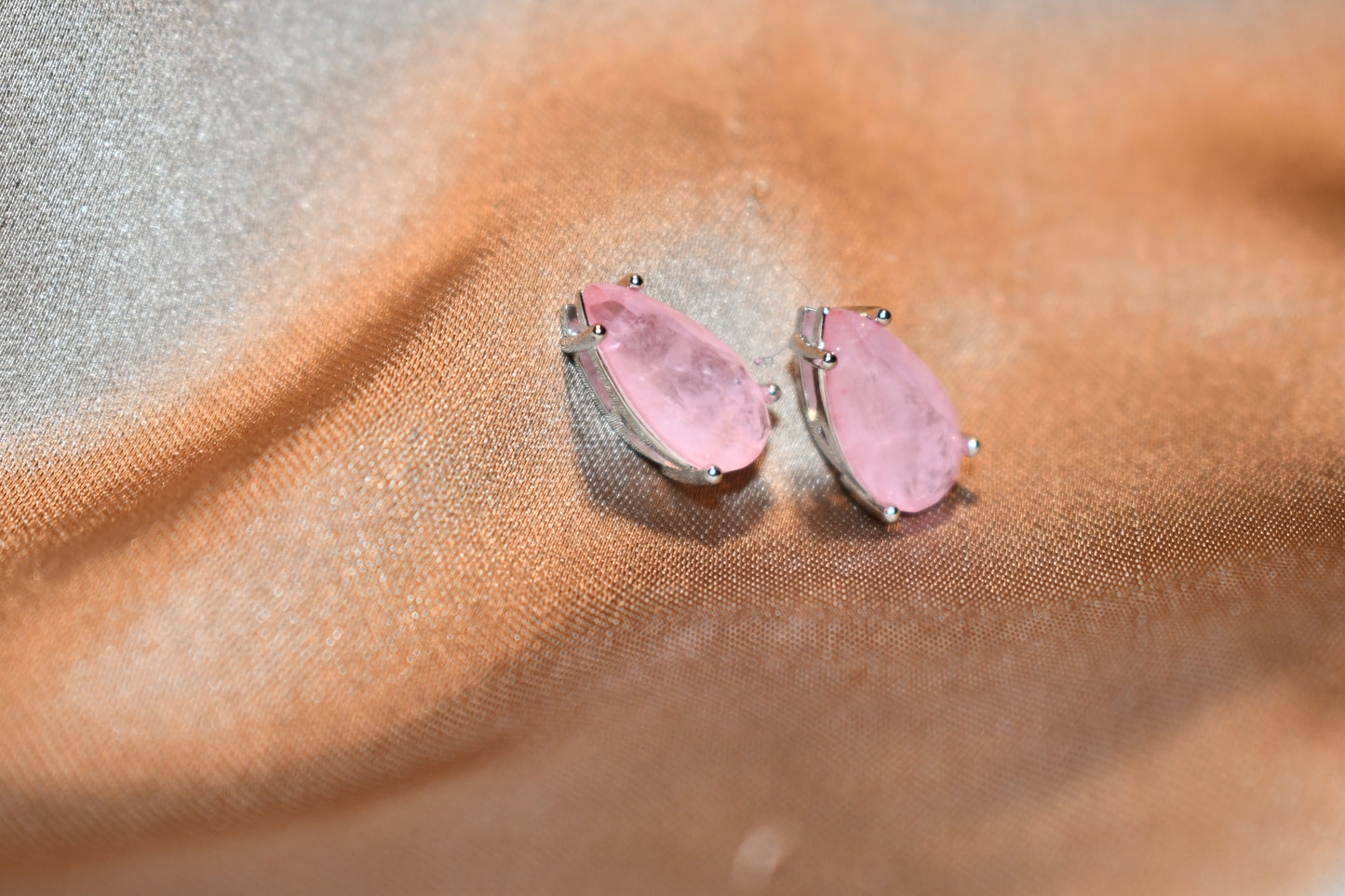 Pink Tourmaline Pear Earrings