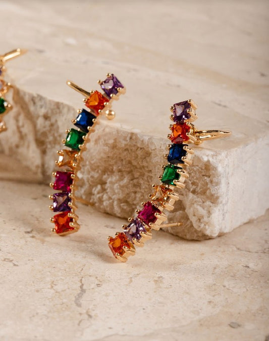 Multi Stone Climber Earrings