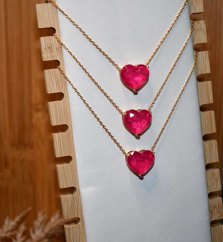 Fuchsia Heart Necklace