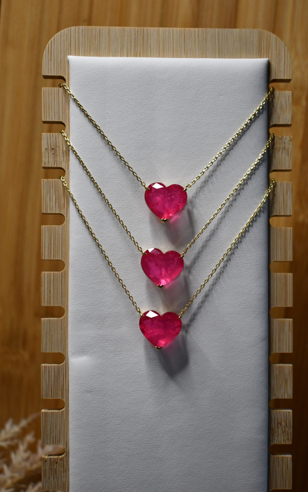 Fuchsia Heart Necklace