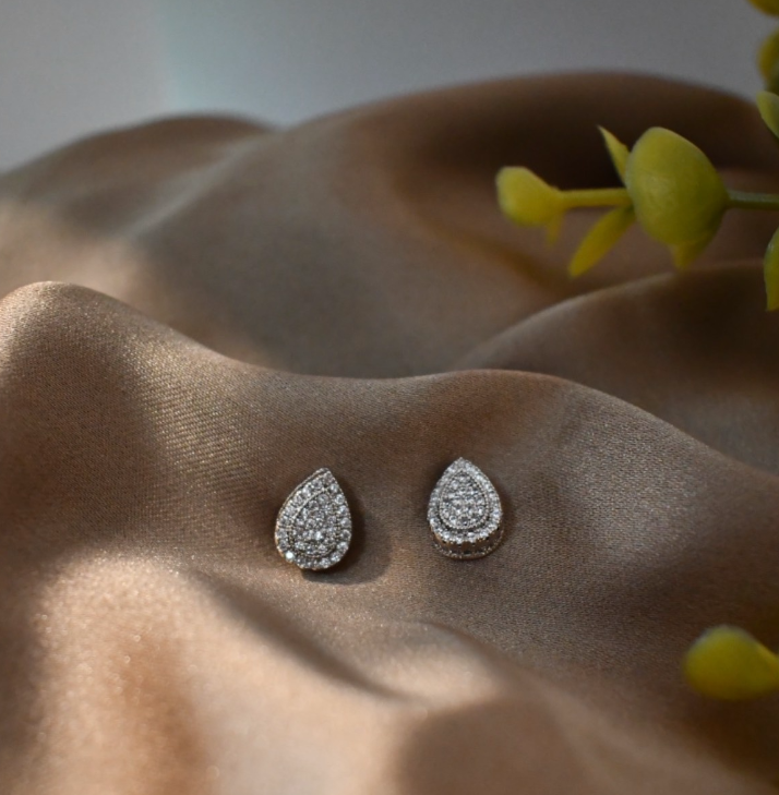 Pear Cut Studded Earrings