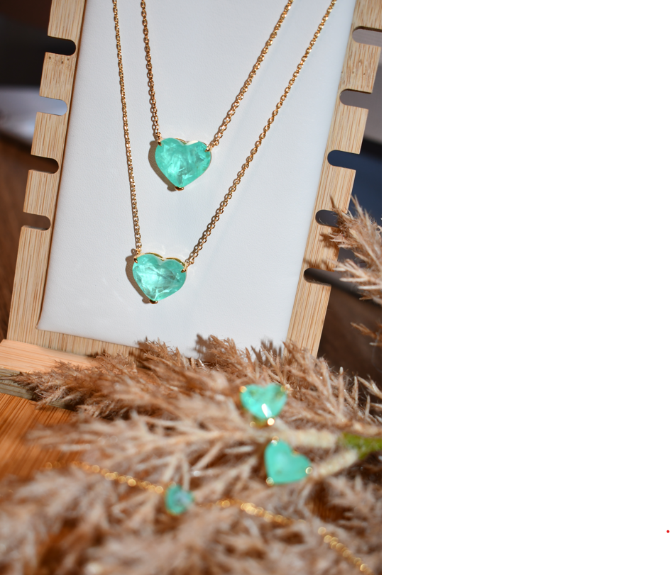 Turquoise Tourmaline Heart Necklace Gold-plated